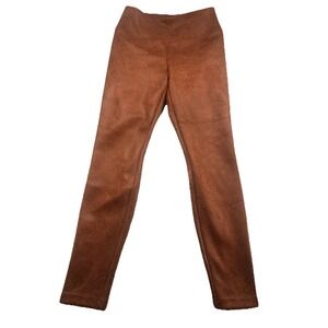 White House Black Market Faux Suede Brown Printed RunWay Leggings Size 8‎
